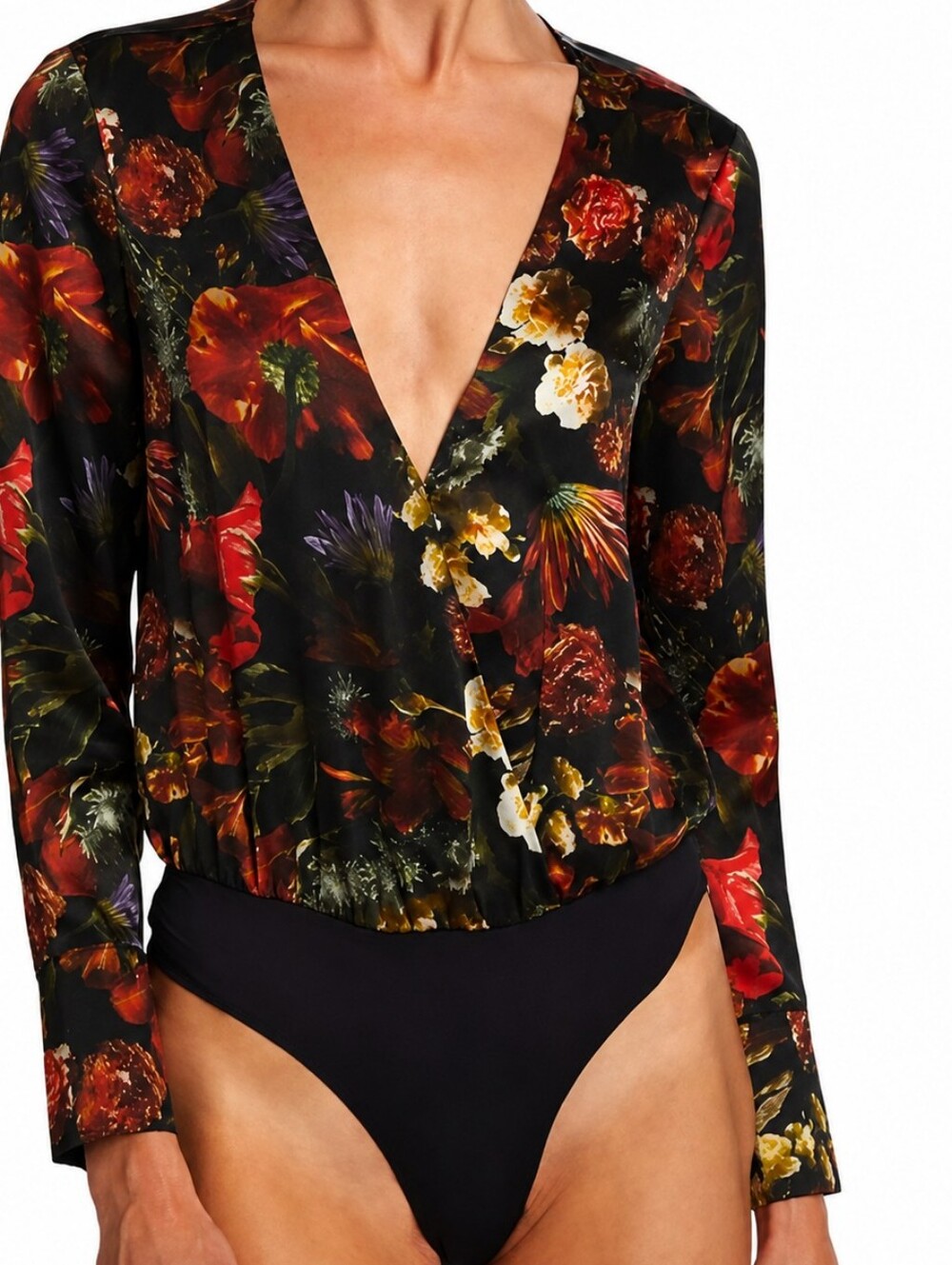 L’AGENCE Silk Floral Bodysuit Size S EUC